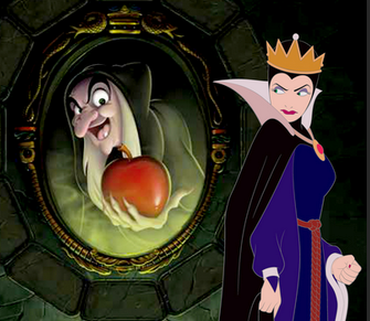 Evil queen says “Mirror, Mirror” on the wall.
